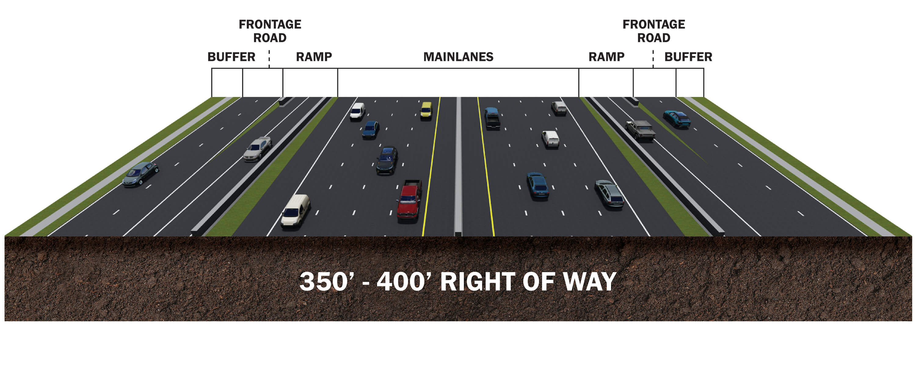 Blue alignment roadway typical